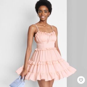 Women's Sleeveless Tiered Chiffon Fit & Flare Skater Dress - Wild Fable (XS NWT)